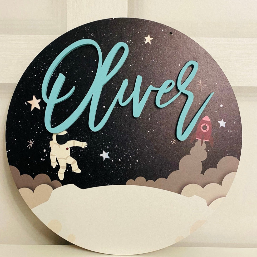 Space Bedroom Plaque